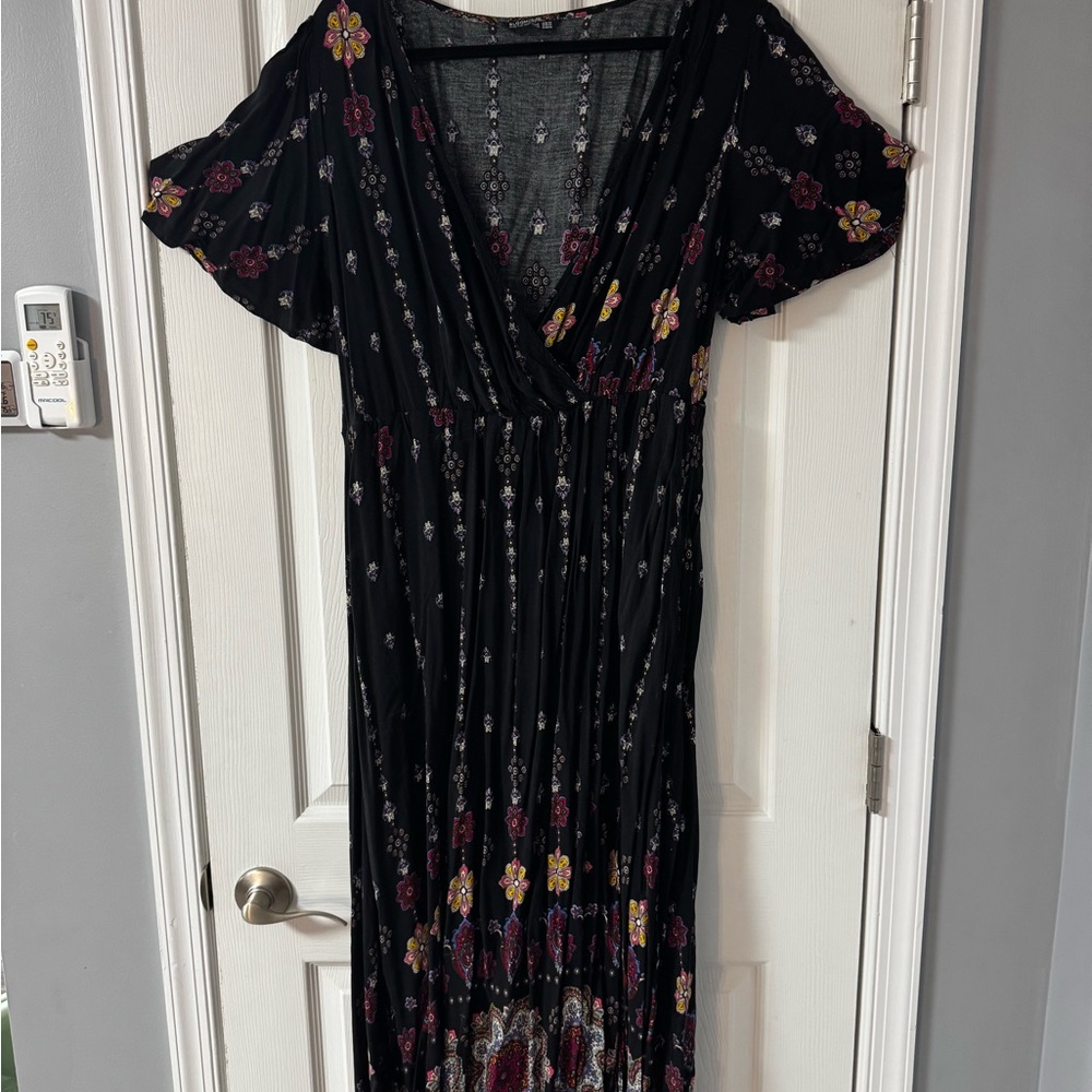 BloomChic Black and Purple Floral Maxi Dress